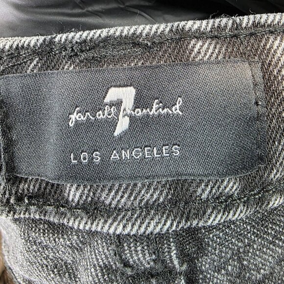 7 For All Mankind Shorts Girls 12 Black Wash Denim Cutoff Frayed Hem Stretch - Picture 8 of 11